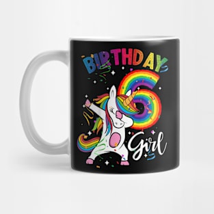 Kids Dabbing Unicorn 6 Year Old 6Th Birthday Party Girl Mug